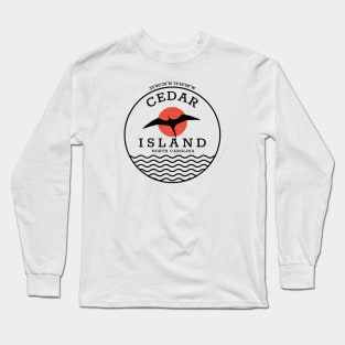 Cedar Island, NC Summertime Vacationing Sunrise Seagull Long Sleeve T-Shirt